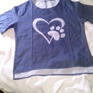 Heart/Paw print Blouse